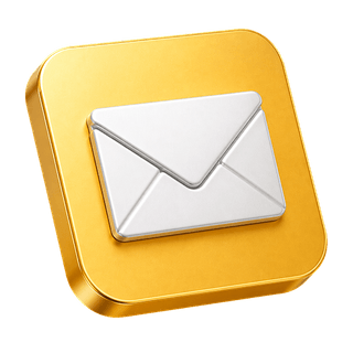 Sobre de correo en 3D como icono decorativo en la página de contacto